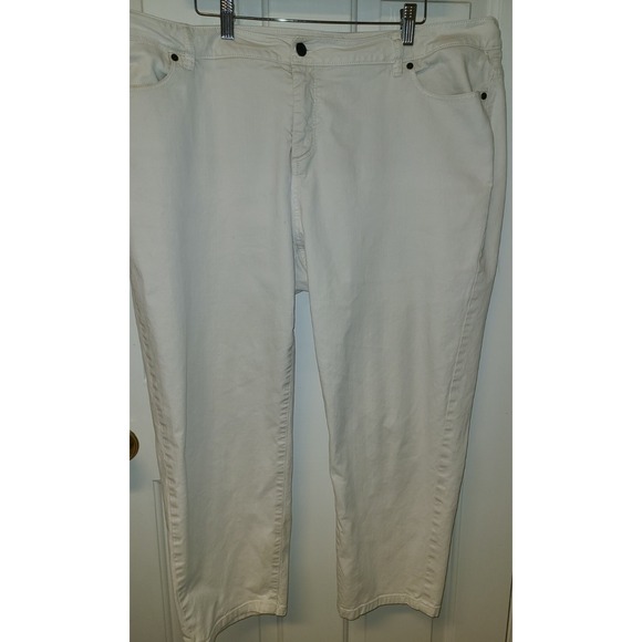 Talbots Denim - Talbots Women's Jeans Straight Ankle Heritage Hi Rise White 5 Pocket 20W